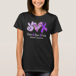 Liebe des Friedens heilt die Lila Alzheimer-Alzhei T-Shirt