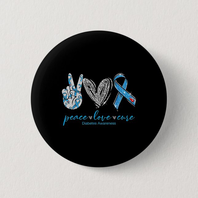 Liebe des Friedens Heilung der Diabetes Button (Vorderseite)