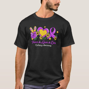 Liebe des Friedens Heilung der Lila Ribbon-Epileps T-Shirt