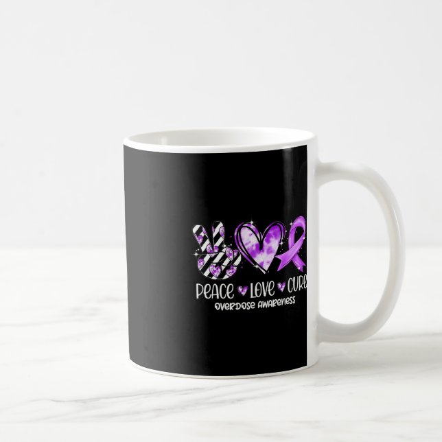 Liebe des Friedens Heilung der Lila Überdosierung Kaffeetasse (Rechts)