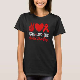 Liebe des Friedens Heilung des Welt-AIDS-Tages HIV T-Shirt