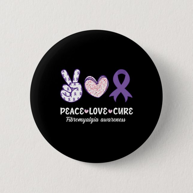 Liebe des Friedens Heilung Fibromyalgie Aufklärung Button (Vorderseite)