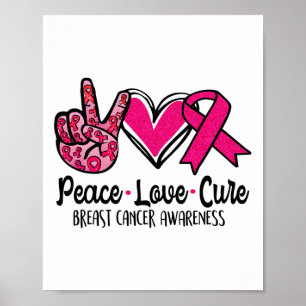 Liebe des Friedens Heilung von rosa Ribbon Krebs B Poster