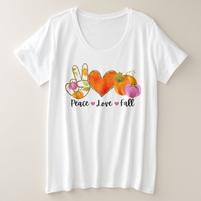 Liebe des Friedens Herbst Große Größe T-Shirt (Design vorne)