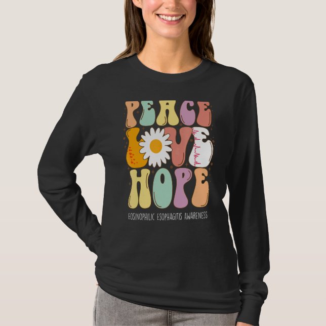 Liebe des Friedens Hoffnung Eosinophile Ösophagiti T-Shirt (Vorderseite)