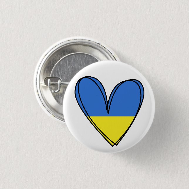 Liebe des Friedens im Herzen der Ukraine Button (Vorne & Hinten)