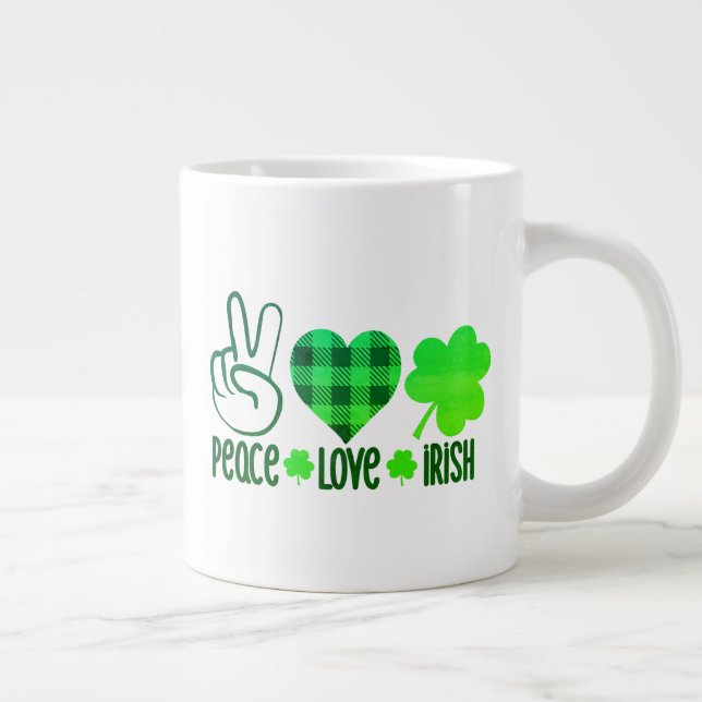 Liebe des Friedens Irish-60682 Jumbo-Tasse (Rechts)