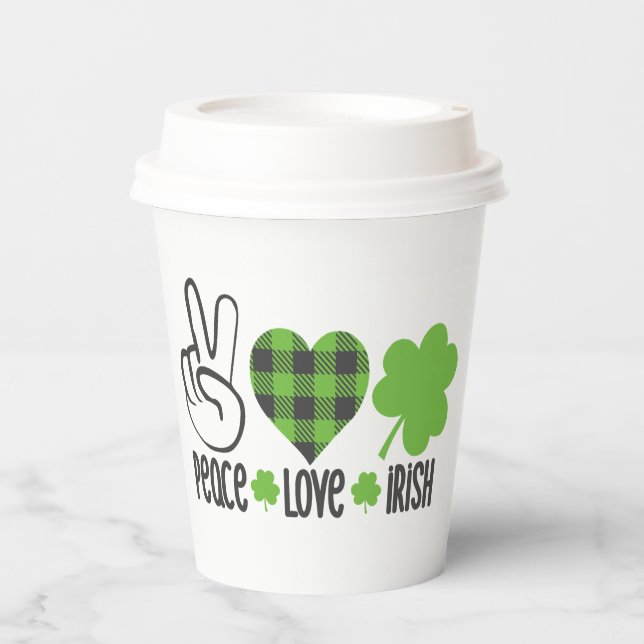 Liebe des Friedens Irish-60682 Pappbecher (Vorderseite)