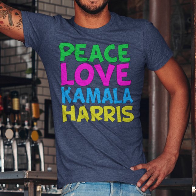 Liebe des Friedens Kamala Harris 2024 Wahl Tri-Blend Shirt (Von Creator hochgeladen)