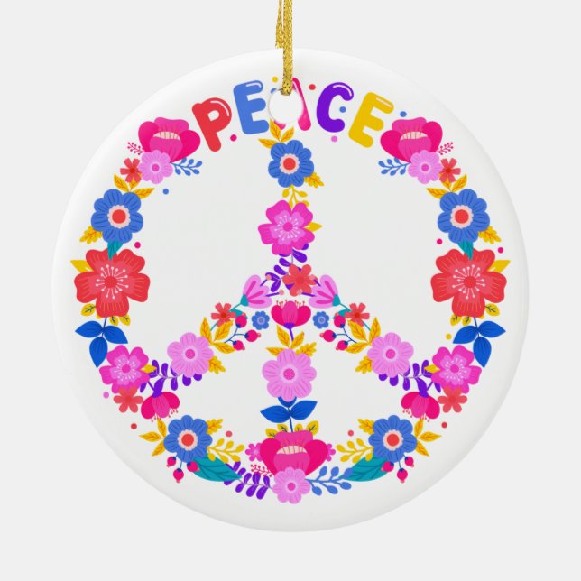 Liebe des Friedens Keramik Ornament (Hinten)