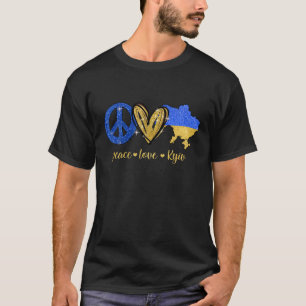 Liebe des Friedens Kiew Ukraine ukrainische Fahne  T-Shirt