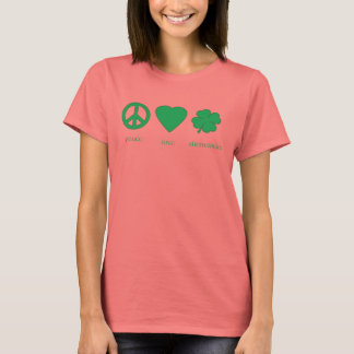 Liebe des Friedens Kleeblätter T - Shirt der Fraue