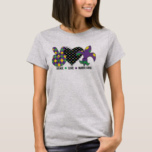 Liebe des Friedens Mardi Gras Lilie T-Shirt