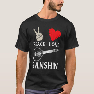 Liebe des Friedens Sanshin Sanshin Instrument Sans T-Shirt