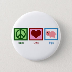 Liebe des Friedens Schweine Button