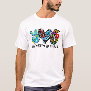 Liebe des Friedens Sechste Stufe zurück zum Schult T-Shirt