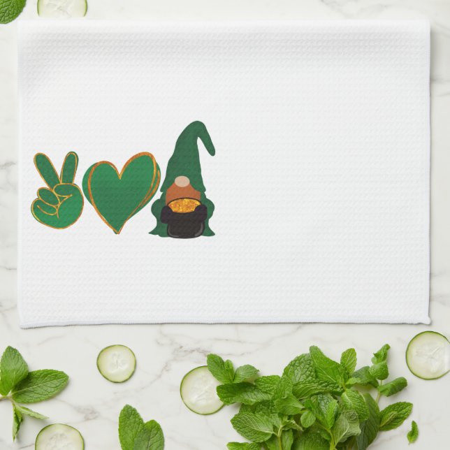 Liebe des Friedens | St Patrick's Day Sublimation Geschirrtuch (Gefaltet)