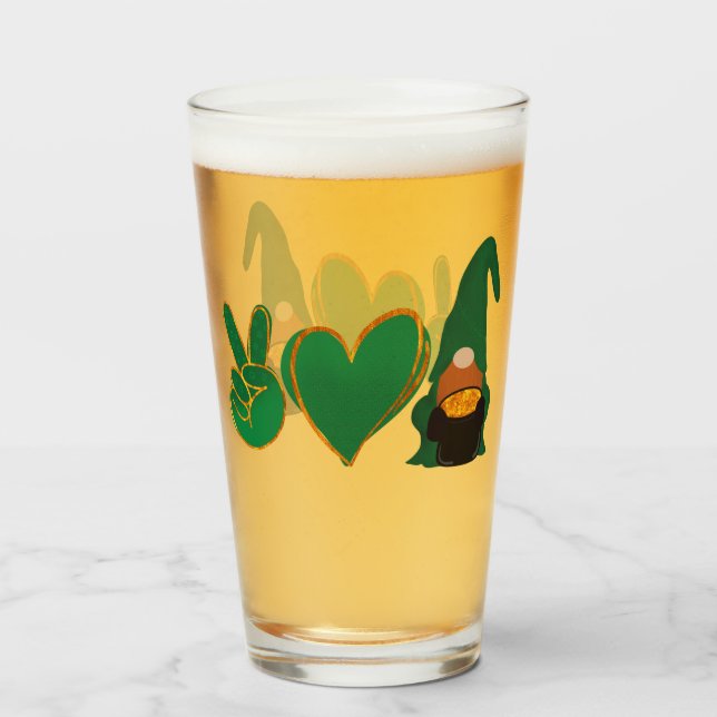 Liebe des Friedens | St Patrick's Day Sublimation Glas (Vorne (Gefüllt))