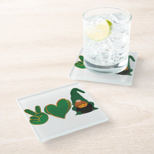 Liebe des Friedens   St Patrick's Day Sublimation Glasuntersetzer