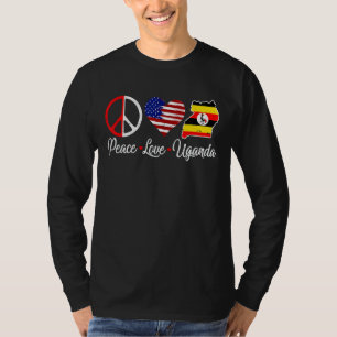 Liebe des Friedens Uganda Flag Amerikanische Flagg T-Shirt