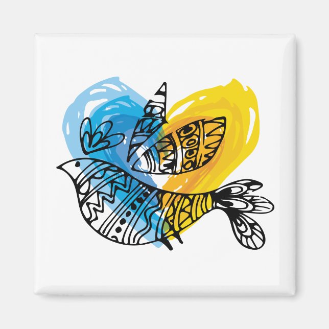 Liebe des Friedens Ukraine Nachtigall Tasse Magnet (Vorne)