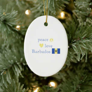 Liebe des Friedens und Barbados Keramikornament