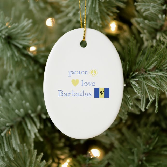 Liebe des Friedens und Barbados Keramikornament (Baum)