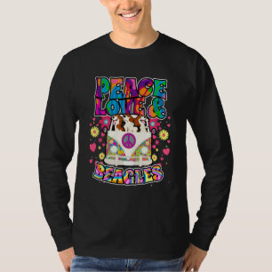 Liebe des Friedens und Beagles Hippie Beatnik Dog T-Shirt