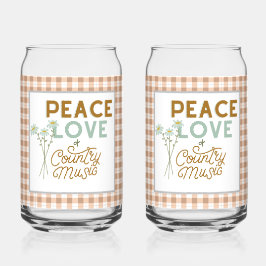 Liebe des Friedens und Country Dosenglas