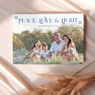 Liebe des Friedens und Foto Hanukkah Feiertagskarte