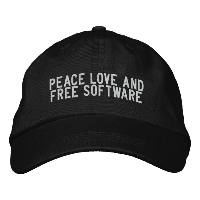 Liebe des Friedens und Freie Software Bestickte Kappe (Vorderseite)