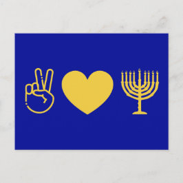 Liebe des Friedens und Hanukka | Gold Version Postkarte