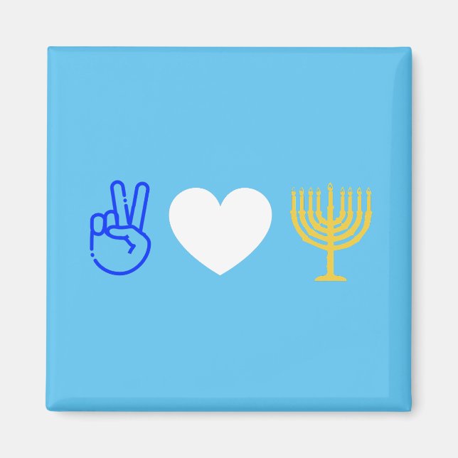 Liebe des Friedens und Hanukkah Magnet (Vorne)