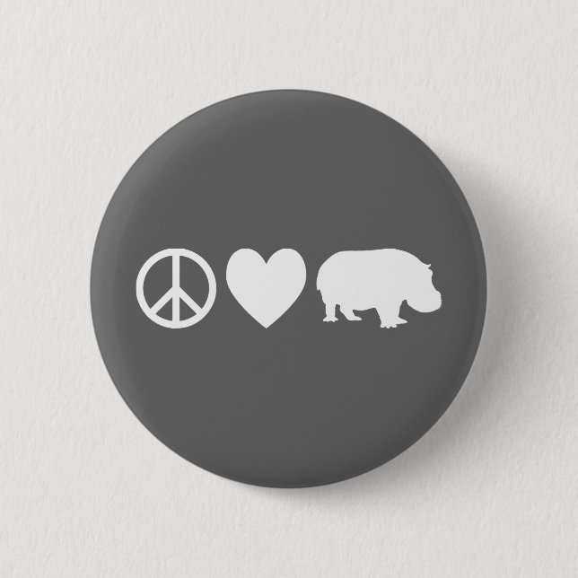 Liebe des Friedens und Hippos Button (Vorderseite)