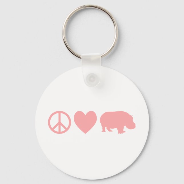 Liebe des Friedens und Hippos Schlüsselanhänger (Vorderseite)