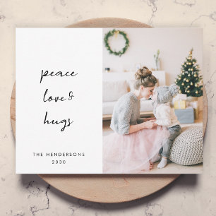Liebe des Friedens und Hugs Dove Gray Christmas Feiertagskarte