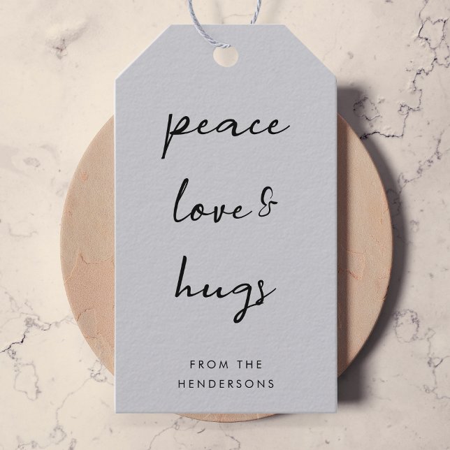 Liebe des Friedens und Hugs | Dove Gray Elegant We Geschenkanhänger (Von Creator hochgeladen)