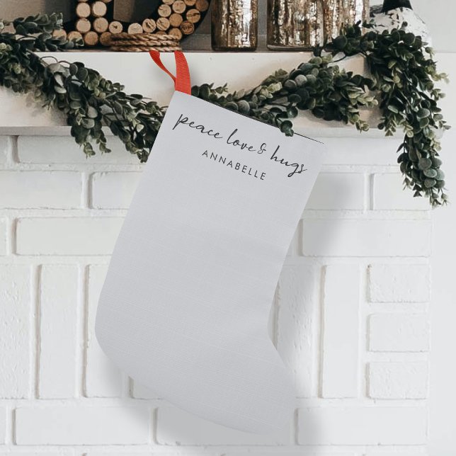 Liebe des Friedens und Hugs | Dove Gray Elegant We Kleiner Weihnachtsstrumpf (Von Creator hochgeladen)