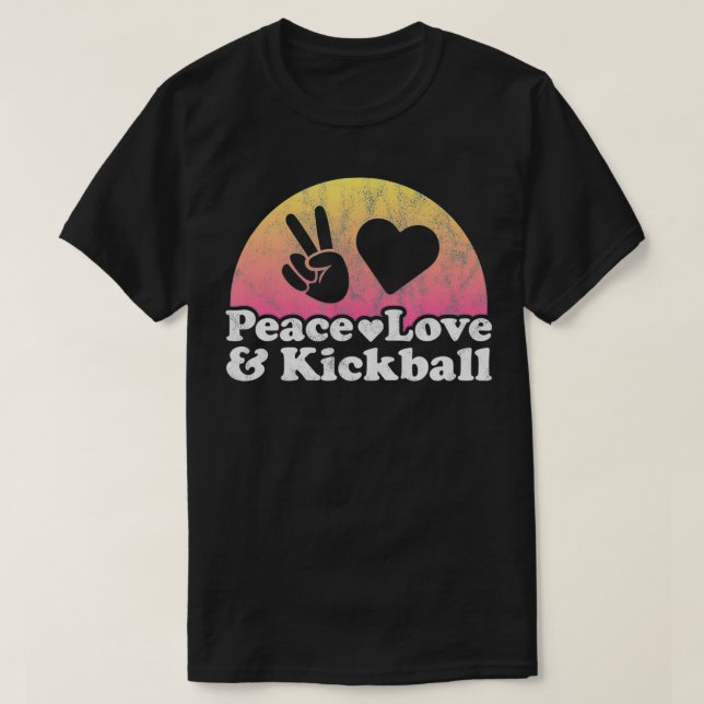 Liebe des Friedens und Kickball T-Shirt (Design vorne)