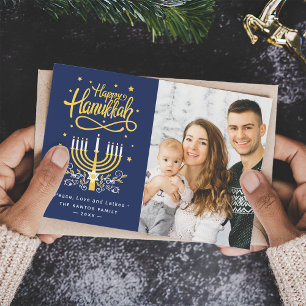 Liebe des Friedens und Latkes   Happy Hanukkah Fot Feiertagskarte