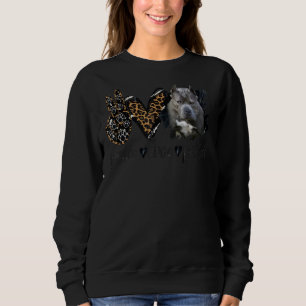 Liebe des Friedens und Pitbuli-Hund mit Leopard fü Sweatshirt