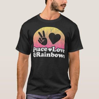 Liebe des Friedens und Regenbogen T-Shirt