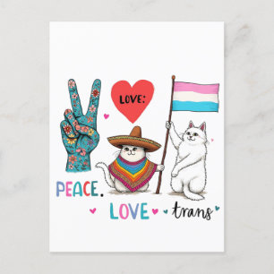 Liebe des Friedens und Trans LGBTQ Transgender Feiertagspostkarte
