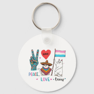 Liebe des Friedens und Trans LGBTQ Transgender Schlüsselanhänger