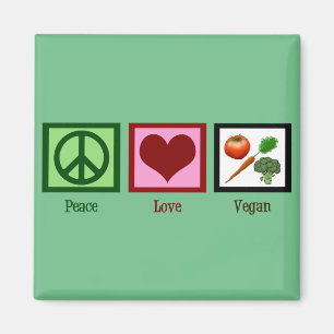 Liebe des Friedens Vegan Magnet