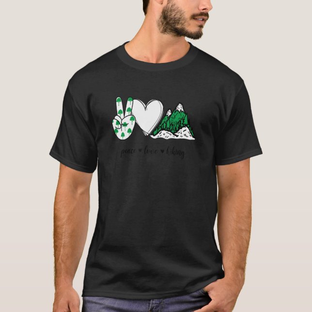Liebe des Friedens Wandern des Friedens Hand-Zeich T-Shirt (Vorderseite)