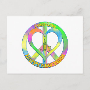 Liebe des Friedens zum neuen Jahr Feiertagspostkarte