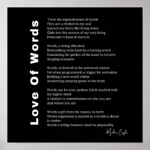 Liebe des Gedichts Poesie Wand Kunst Poster schwar