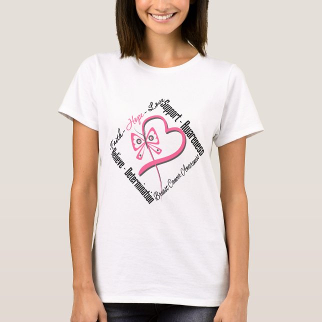 Liebe des Glaubens an die Hoffnung auf Brustkrebs T-Shirt (Vorderseite)