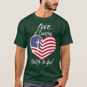 Liebe des Glaubens des Landes an Gott Witzig Chris T-Shirt